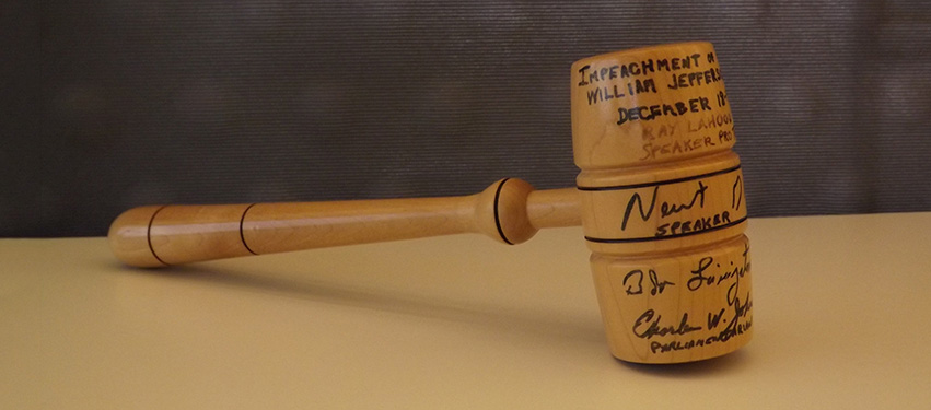 The gavel used to preside over the impeachment of President Bill Clinton.