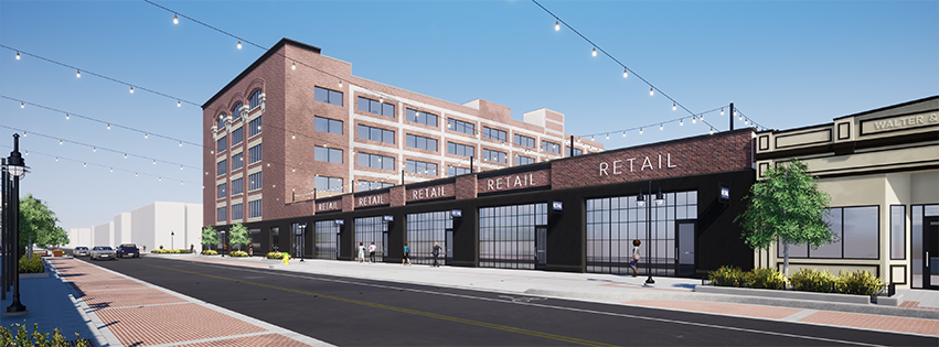 A rendering of the Adams and Oak project on the 800 block of SW Adams which will have an entirely new retail section in Peoria’s Warehouse District.
