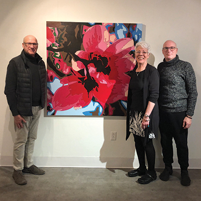 Volunteers Jeff and John Heintzman with artist Steph Van Doren, March 6, 2020