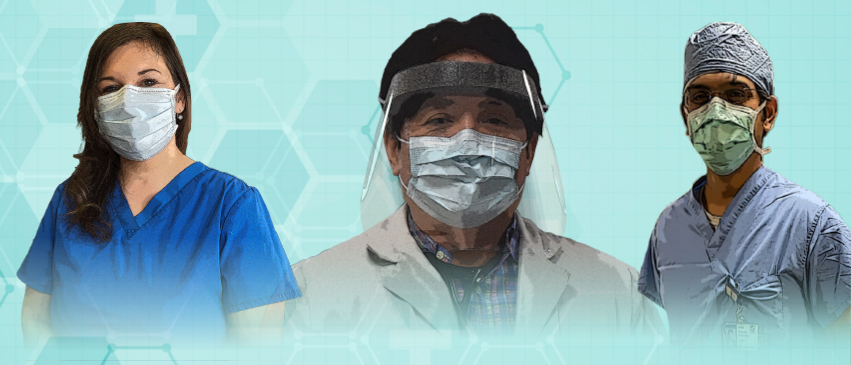 L-R: Brooks Rock, Pekin Pain Clinic; Dr. Generoso Sison, Pekin East; Dr. Praveen Sudhindra, Infectious Disease