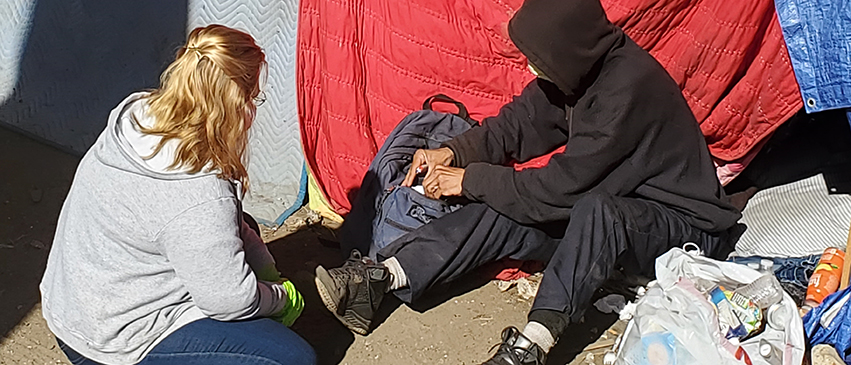 The Phoenix CDS outreach team is reaching out to those experiencing homelessness in our community to distribute food, personal care supplies, hand sanitizer and personal protective equipment.