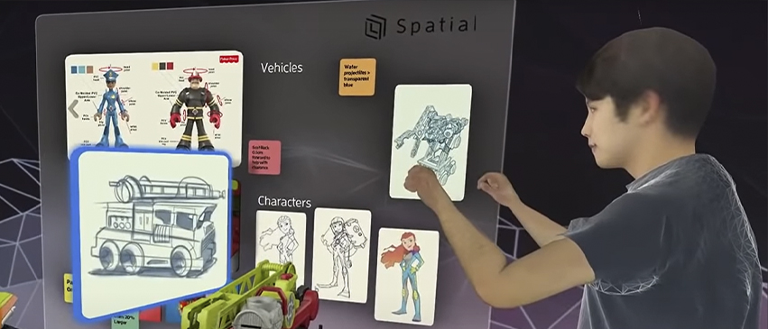 A man using a virtual interface
