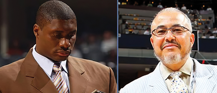 At left: former Bradley University standout and NBA player Mitchell “JJ” Anderson. Right: the late Dana J. Davis, former executive for the Memphis Grizzlies.