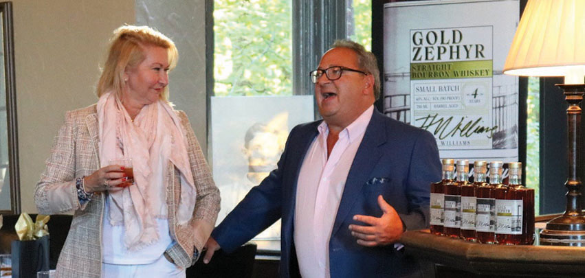 Stacy and Andy Faris of JK Williams Distilling announce their vision for the future at an event on September 30, 2020.