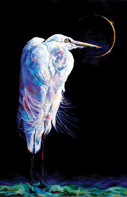 "Egret Under an Eclipse"