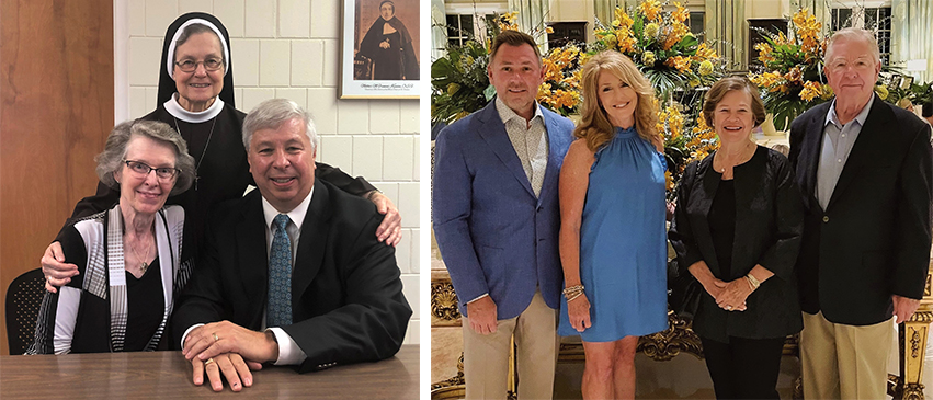 Left: Sister Judith Ann Duvall, Barb & Bob Sehring. Above: Matt & Lesley Vonachen, Betty & Jay Vonachen