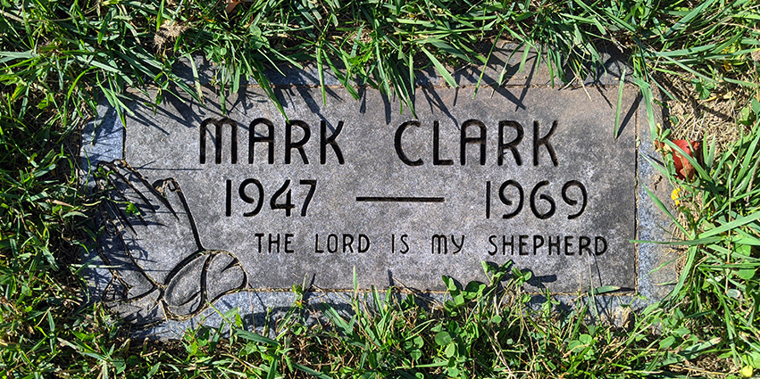 Mark Clark of Peoria was killed in 1969 during a predawn raid by Chicago police. He is buried in Springdale Cemetery. Photo by Paroma Banerjee