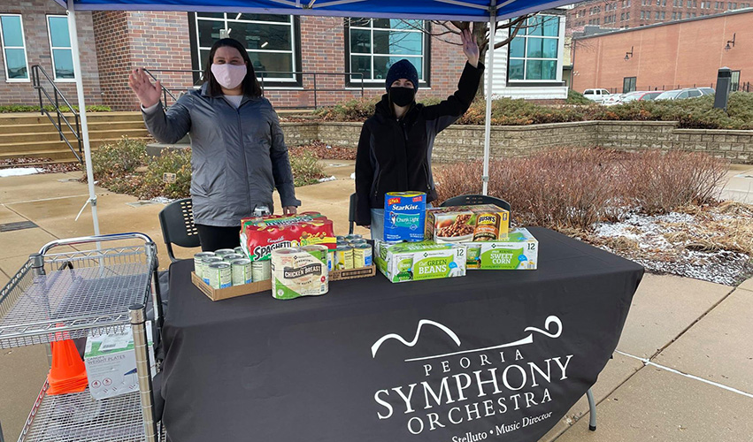 More than 500 pounds of food were collected for the Peoria Area Food Bank through the Orchestras Feeding America food drive in January 2021.