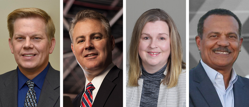 Josh Bradshaw, Community Resource Manager, Advanced Medical Transport; Jim Hefti, Vice President of Human Resources, Advanced Technology Services; Suzanne Kisby, Director of Human Resources, Peoria Disposal Company; and Richard Mark, Chairman and President, Ameren Illinois