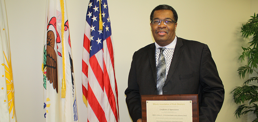 In 2015, Robert Johnson was honored for 20 years of service on the Peoria Park District Board of Trustees.  He recently marked his 25th anniversary on the board. Photo courtesy of Peoria Park District