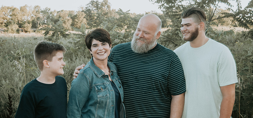 The Halley family: Cael, Andie, Shawn and Blaine. Attleigh Leverson - Whispering Winds Photography