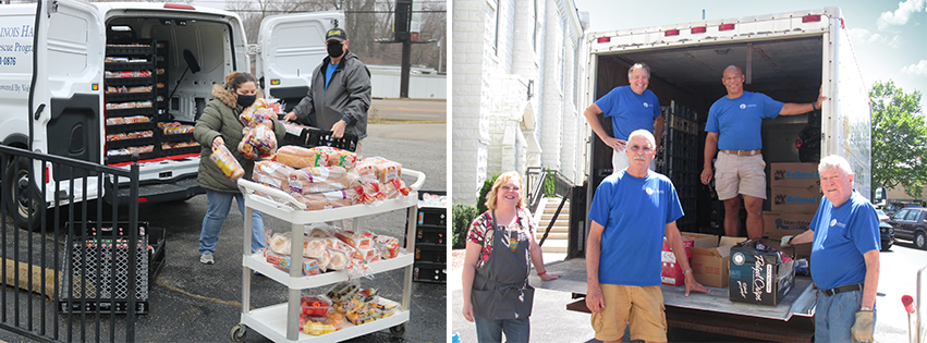 About 7.5 tons of surplus food is collected each week from restaurants, grocery stores, hospitals, bakeries, schools and other area donors.