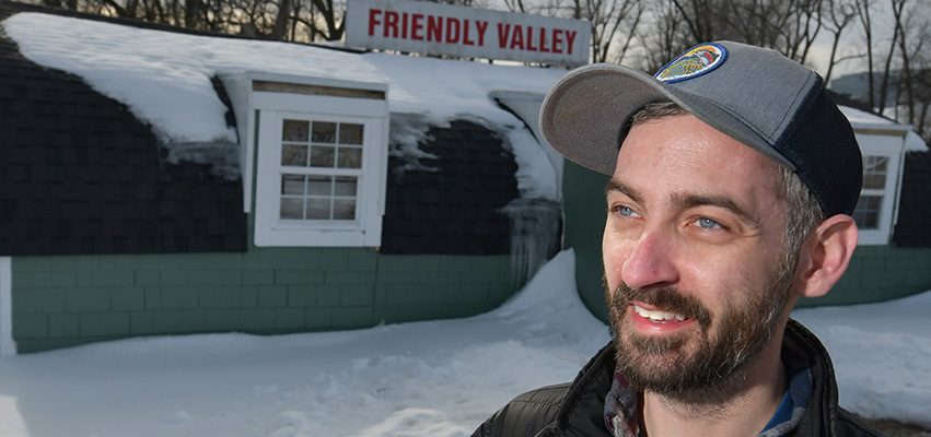 Sean Kenny, new owner of Friendly Valley stands outside Tavern