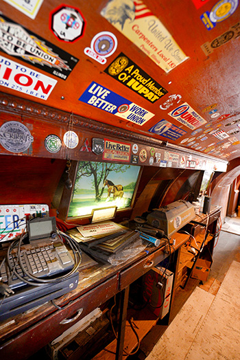 Reconstruction: Behind the bar at Friendly Valley.