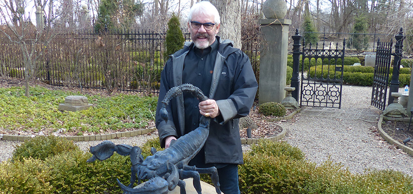 Lonnie Stewart with his scorpion.
