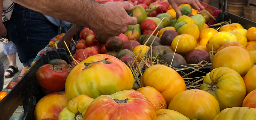 Heirloom tomatoes at the market