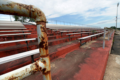 Deteriorating visitor bleachers